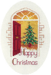 Borduurpakket Christmas Card - Warm Welcome  - Derwentwater Designs