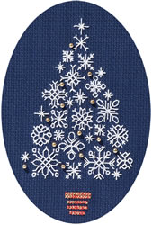 Borduurpakket Christmas Card - Snowflake Tree - Derwentwater Designs