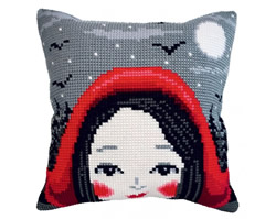 Cushion cross stitch kit Red Ridinghood - Collection d'Art