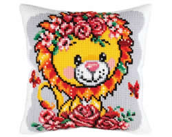 Cushion cross stitch kit Lion Cub - Collection d'Art