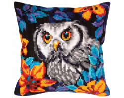 Cushion cross stitch kit Owl Gaze - Collection d'Art