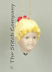 Handgemaakt porceleinen hoofdje klein, blond haar - Emie Bishop