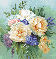 Petit Point borduurpakket Floral Bouquet - Luca-S
