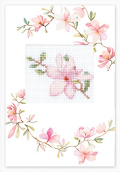 Borduurpakket Postcard Pink Flower - Luca-S