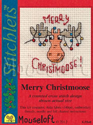 Borduurpakket Merry Christmoose - Mouseloft