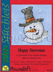 Borduurpakket Happy Snowman - Mouseloft