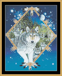 Borduurpatroon Wolf Song - Mystic Stitch
