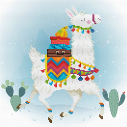 Voorbedrukt borduurpakket Holiday Lama - Needleart World