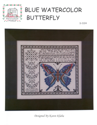 Borduurpatroon Blue Watercolor Butterfly - Rosewood Manor