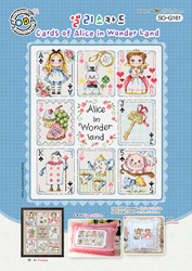 Borduurpatroon Cards of Alice in Wonder Land - Soda Stitch