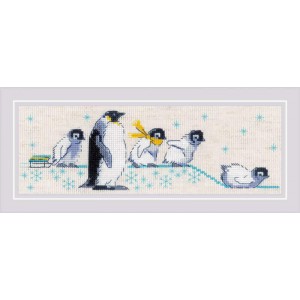 Cross stitch kit Penguins -...