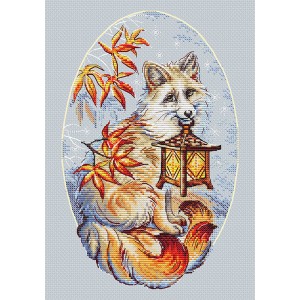 Cross stitch kit Kitsune -...