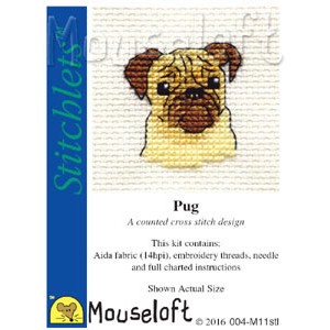 Borduurpakket Pug - Mouseloft