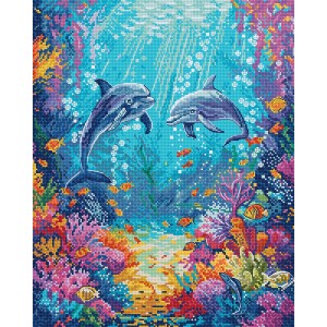 Cross stitch kit Sea Life -...