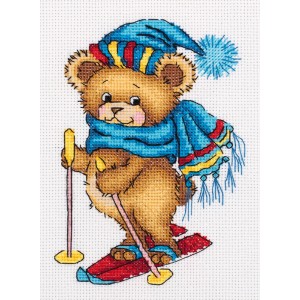 Borduurpakket Skiing Bear -...