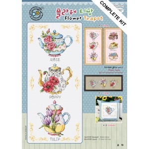 Borduurpakket Flower Teapot...
