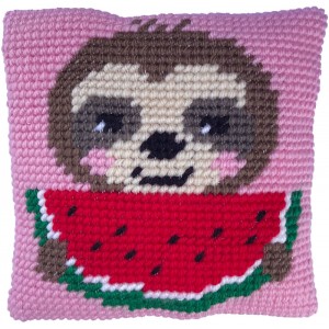Kussen borduurpakket Sloth...