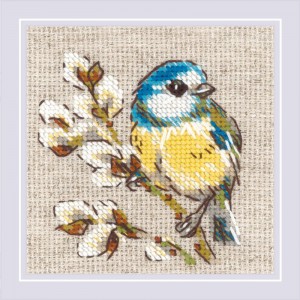 Cross stitch kit Titmouse -...