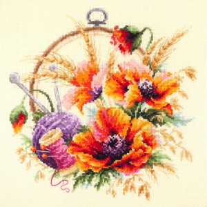 Cross stitch kit Poppies...