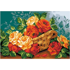 Voorbedrukt Aida Roses In A...
