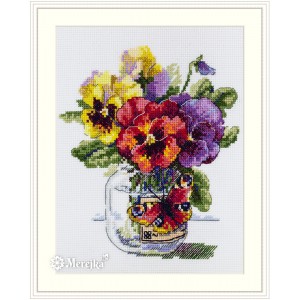 Cross stitch kit Pansies...