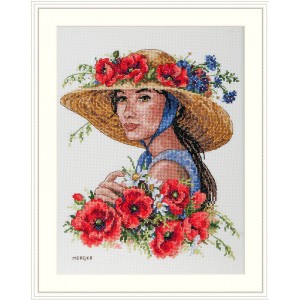 Cross stitch kit Flower Hat...