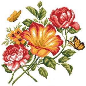 Pre-printed Aida Flowers...