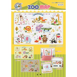 Borduurpatroon Zoo Map -...