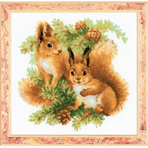 Cross Stitch Kit Squirrels...