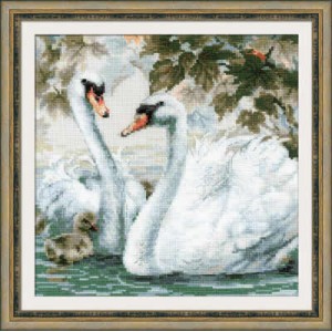 Borduurpakket White Swans -...