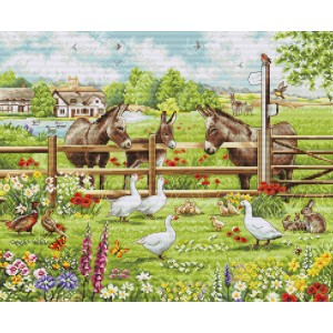 Borduurpakket Donkeys' Yard...