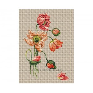 Cross stitch kit Poppy -...