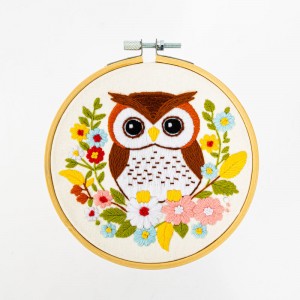 Embroidery kit Floral Owl -...