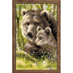 Borduurpakket Bear with Cub...