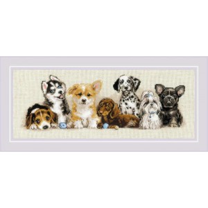 Borduurpakket Puppies - RIOLIS