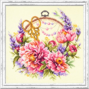 Cross stitch kit Peonies...