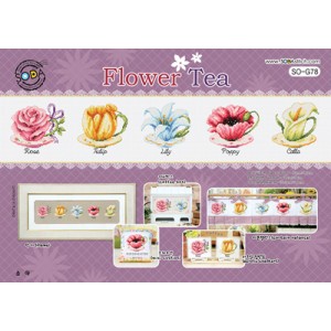 Borduurpatroon Flower Tea -...