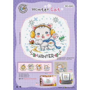 Borduurpatroon Winter Cat -...