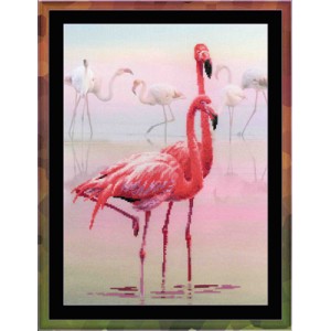 Borduurpakket Flamingo -...