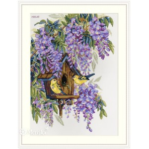 Cross stitch kit Wisteria -...