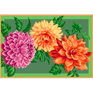 Voorbedrukt Aida Dahlias -...