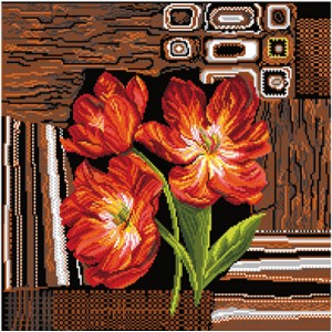 Pre-printed Aida Tulips On...