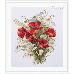 Cross stitch kit Poppies...