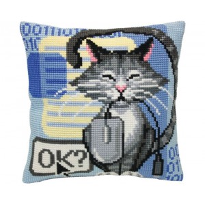 Kussen borduurpakket Cat...