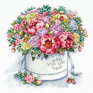 Borduurpakket Peonies in a...