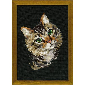 Cross Stitch Kit Grey Cat -...