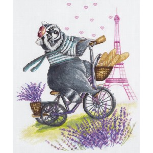Cross stitch kit Cycling to...