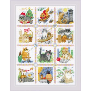 Borduurpakket Cat Calendar...