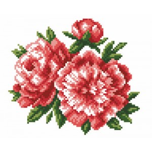 Voorbedrukt Aida Peony -...