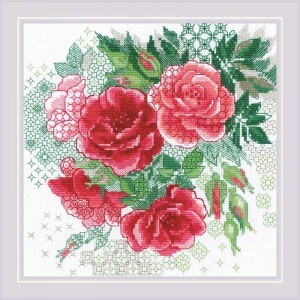 Borduurpakket Red Rose Hip...